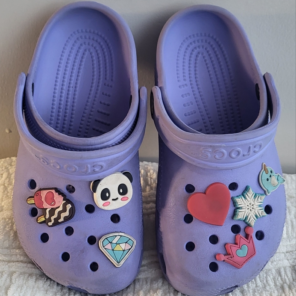 Kids Purple Clogs with Fun Charms